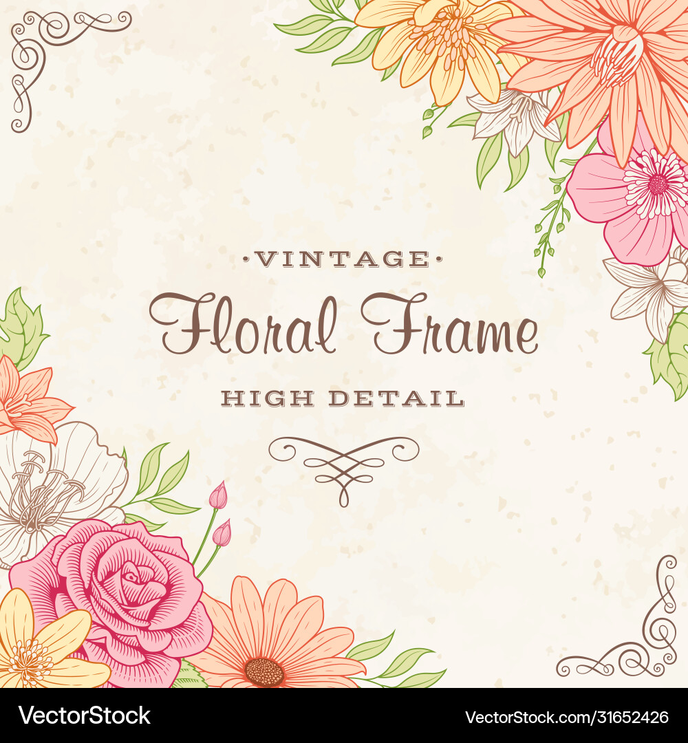 Flower frame Royalty Free Vector Image - VectorStock