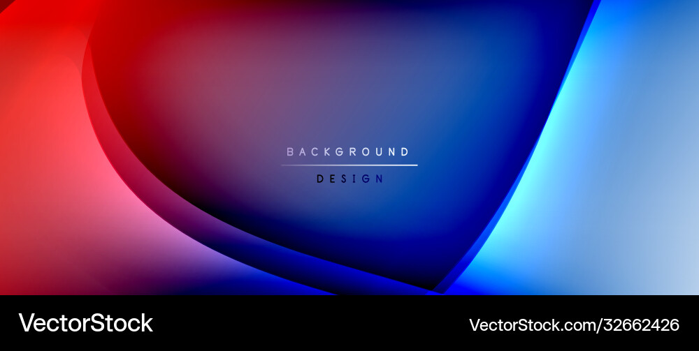 Fluid gradient waves with shadow lines and glowing Vector Image