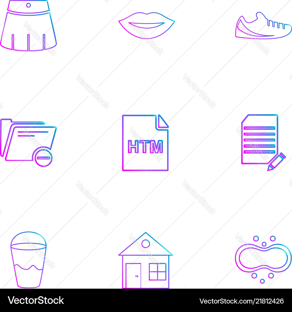 Html glass lips folder files file type vector image