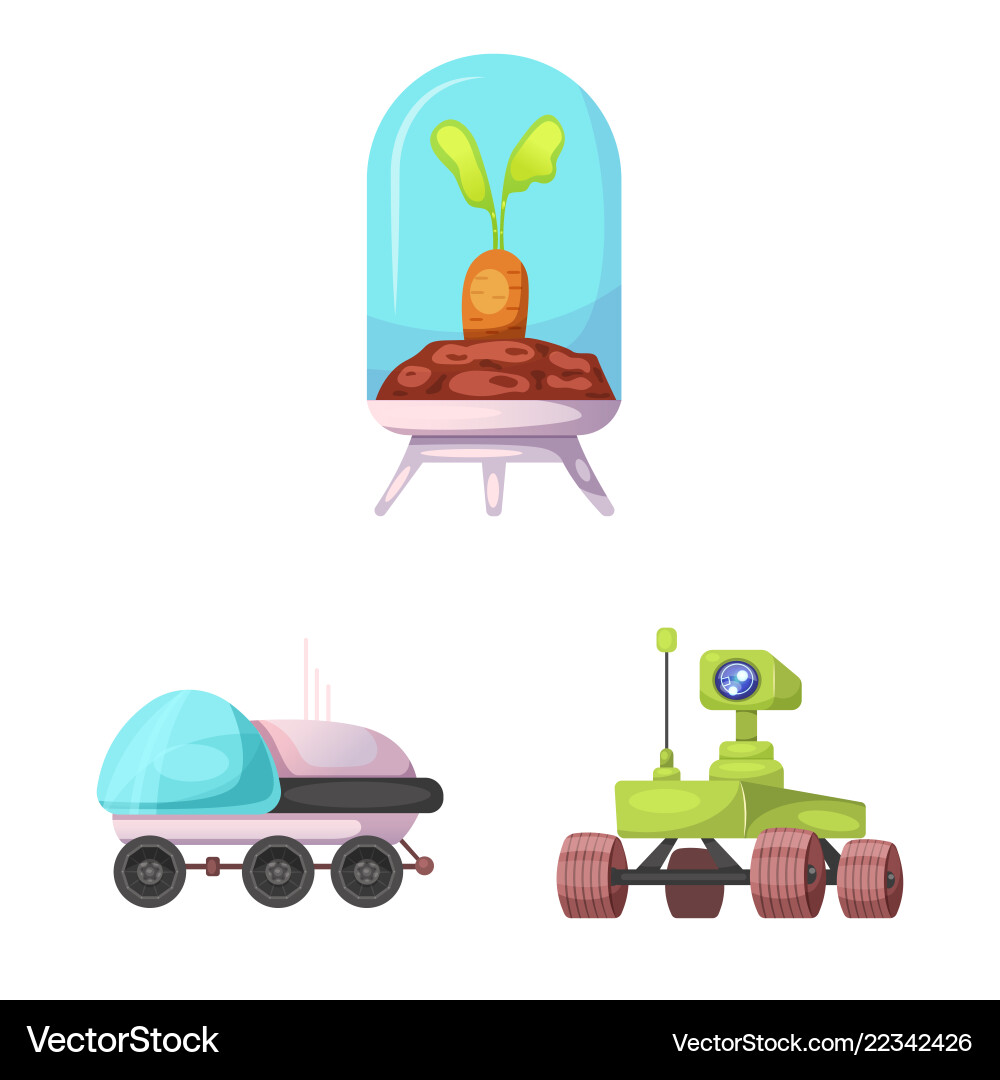 Isolated object of mars and space icon collection Vector Image