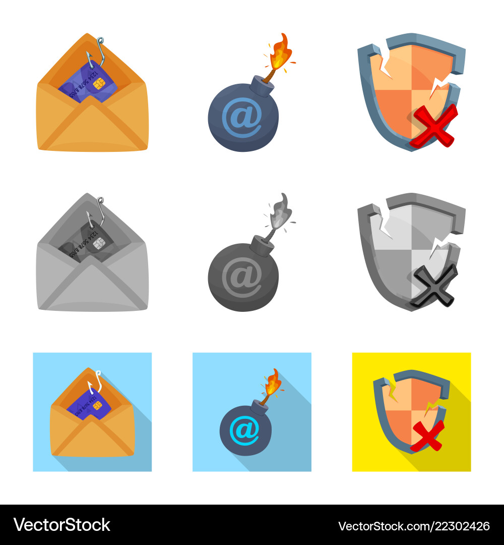 Isolated object of virus and secure symbol Isolated object of virus and secure symbol vector image