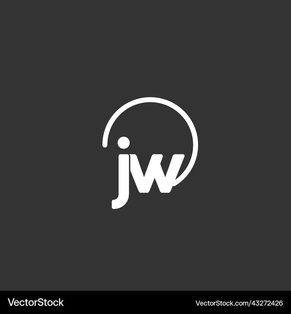 Jw initial logo with rounded circle Jw initial logo with rounded circle Vector Image