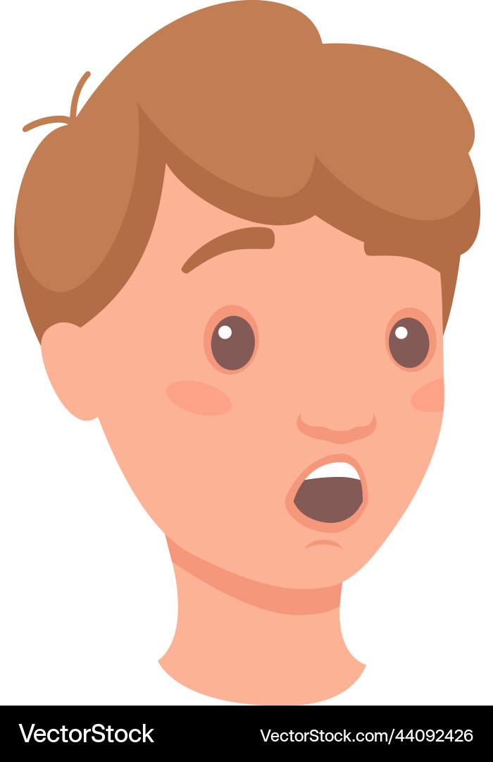 Man head showing shocked face expression Man head showing shocked face expression vector image