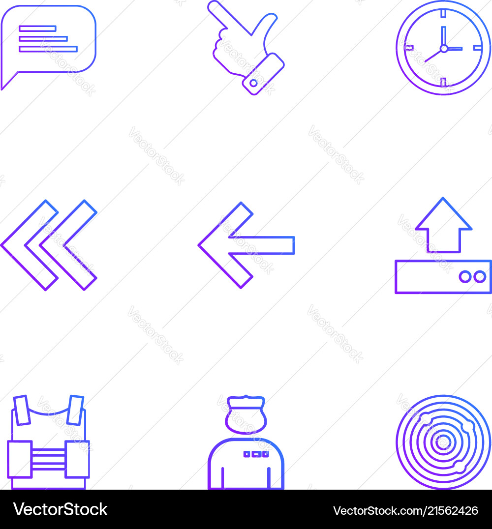 Message like compass left rewind upload bag Vector Image
