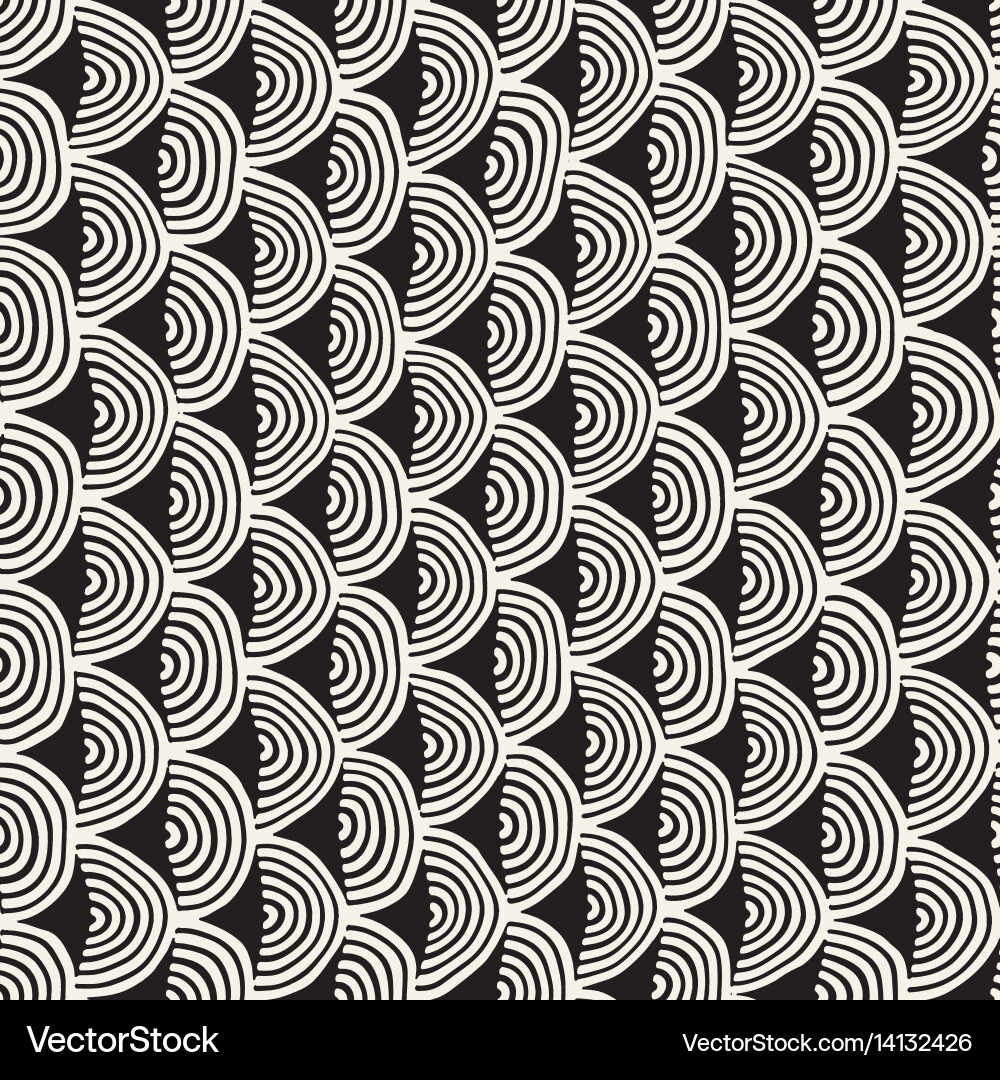 Monochrome minimalistic seamless pattern with arcs Vector Image