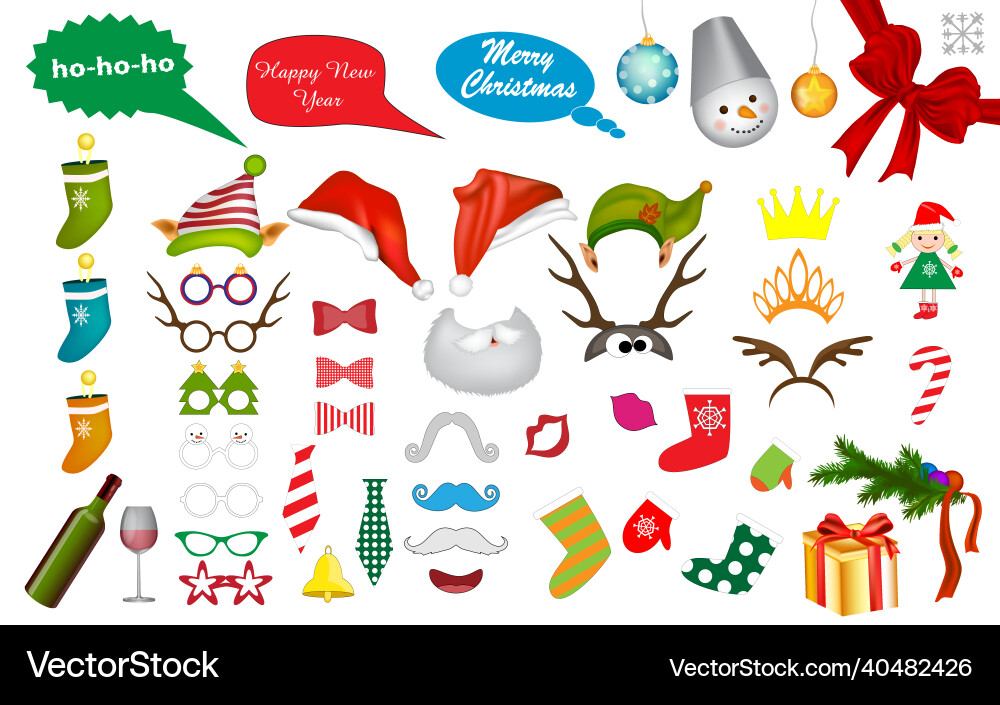 New Year Sticker Pack - Party Props vector image