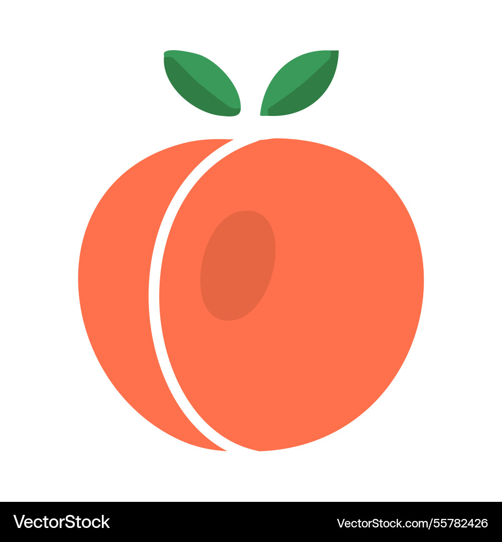 Peach flat icon fruit sign graph symbol Vector Image