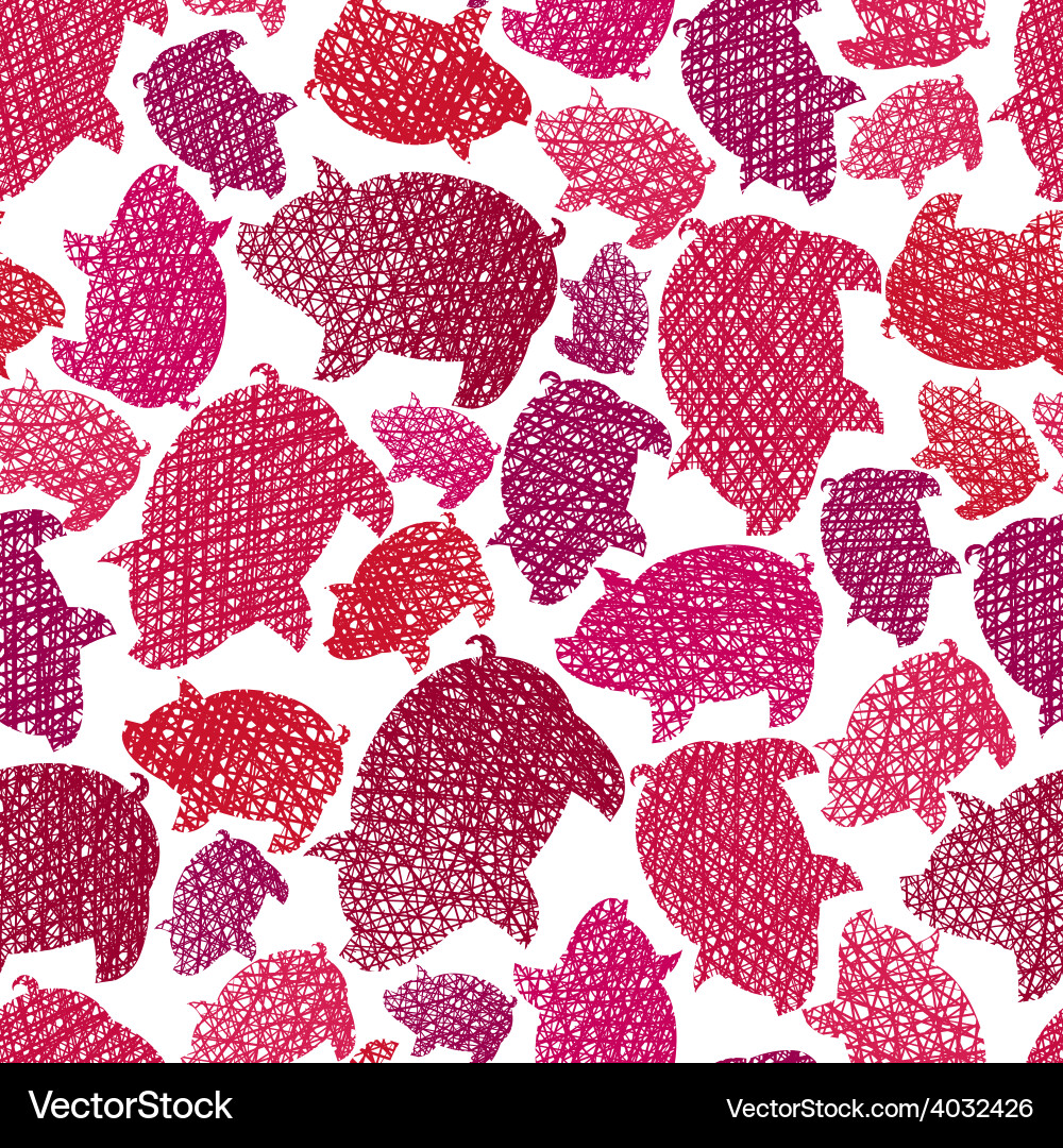 Pigs seamless pattern funny repeating background Vector Image