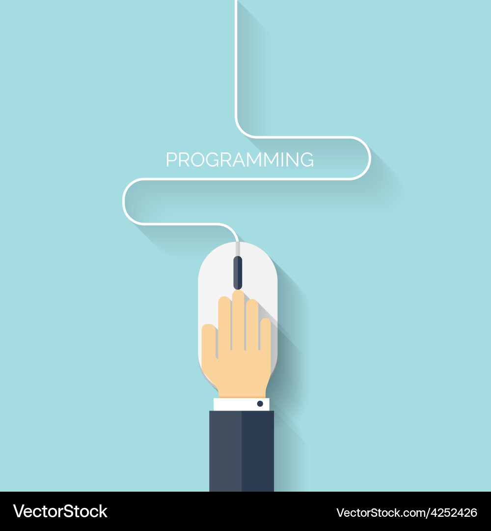 Programming Mouse Icon - Coding Concept vector image