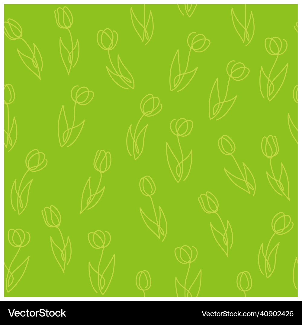 Seamless springtime pattern with tulip drawings Seamless springtime pattern with tulip drawings vector image