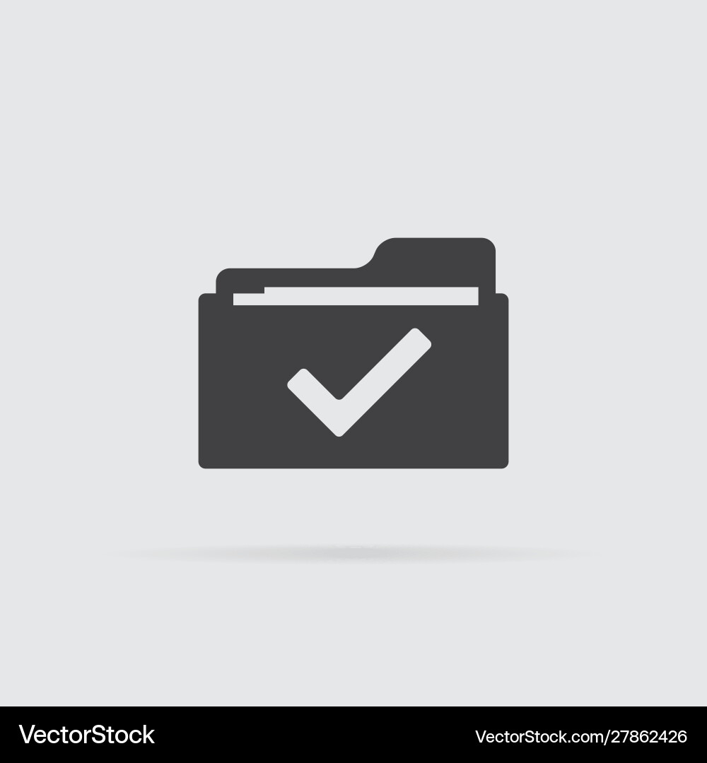 Selected folder icon in flat style isolated Selected folder icon in flat style isolated Vector Image