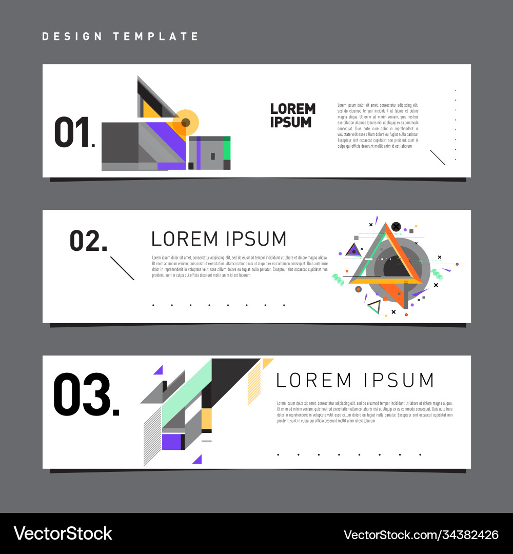 Set abstract banner web design template retro Set abstract banner web design template retro vector image