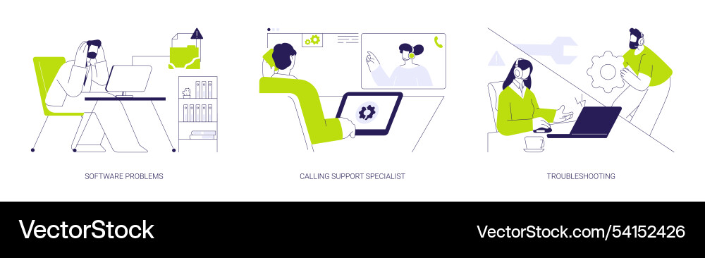 Software support line abstract concept Software support line abstract concept vector image