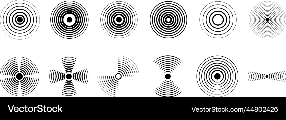 Sonar Wave Signal Detection System vector image