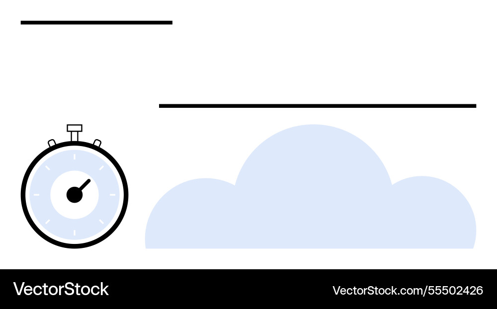 Stopwatch with three horizontal lines and a light Stopwatch with three horizontal lines and a light Vector Image
