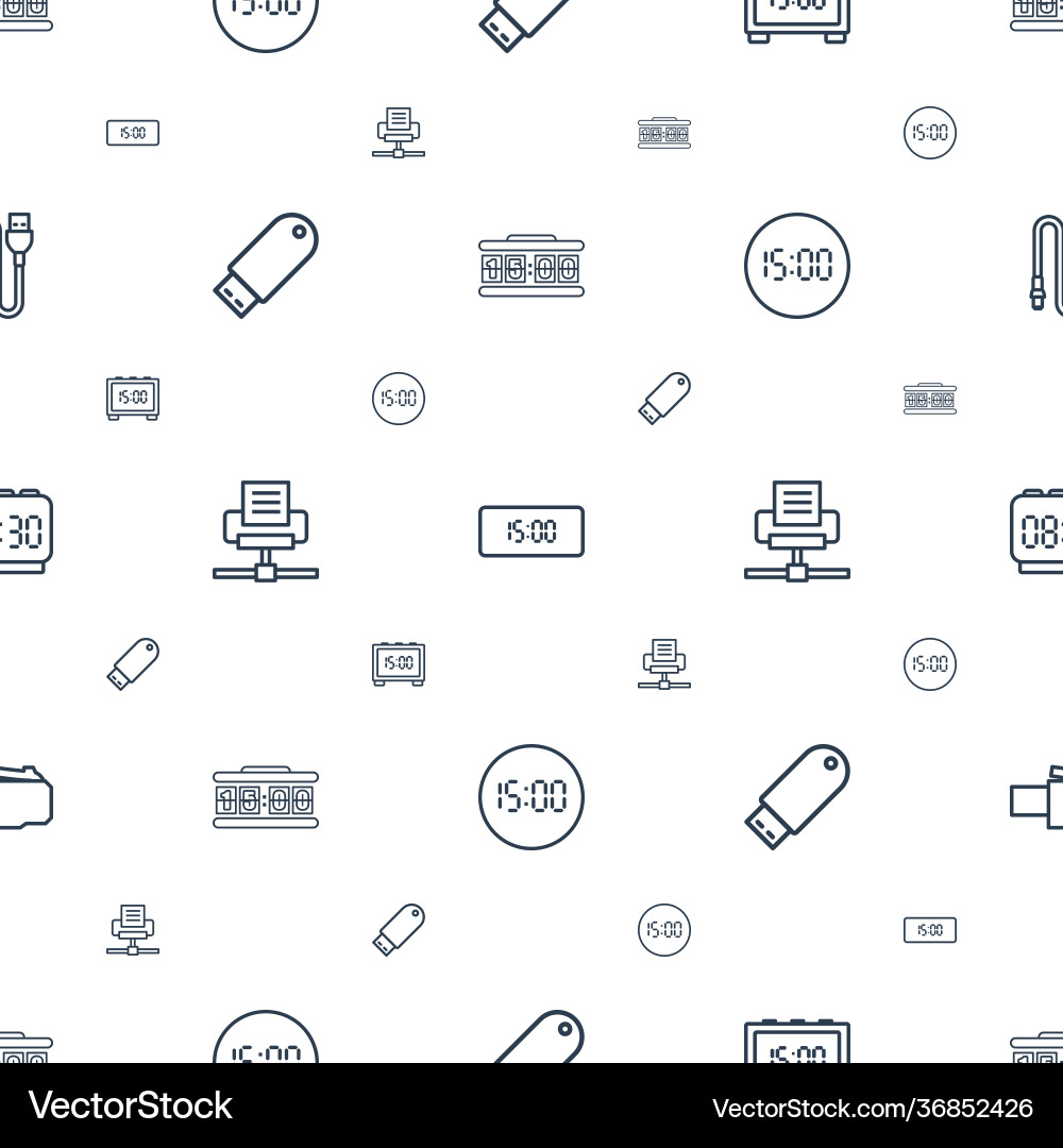 Usb icons pattern seamless white background Vector Image