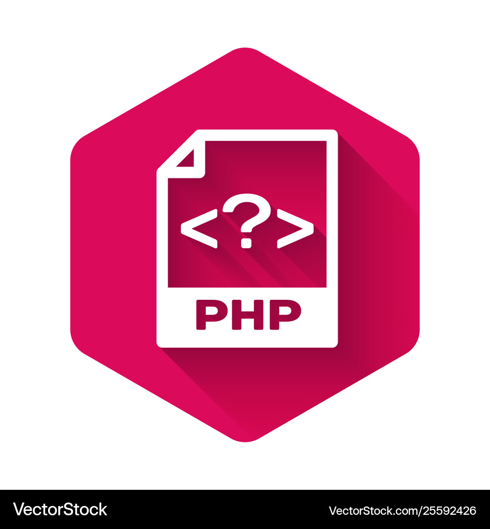 White php file document icon download button White php file document icon download button vector image