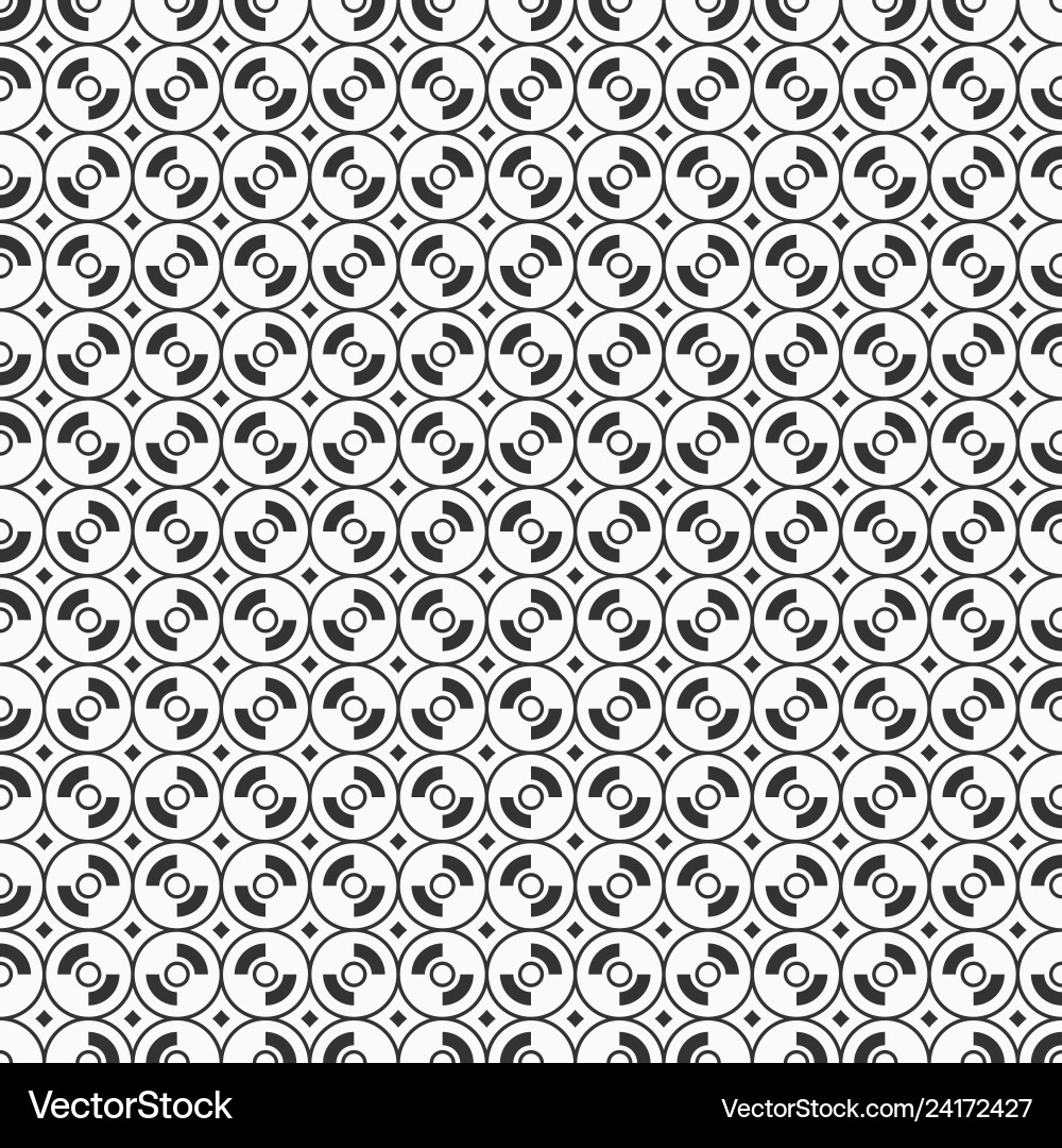 Abstract seamless pattern of circles and curved Vector Image