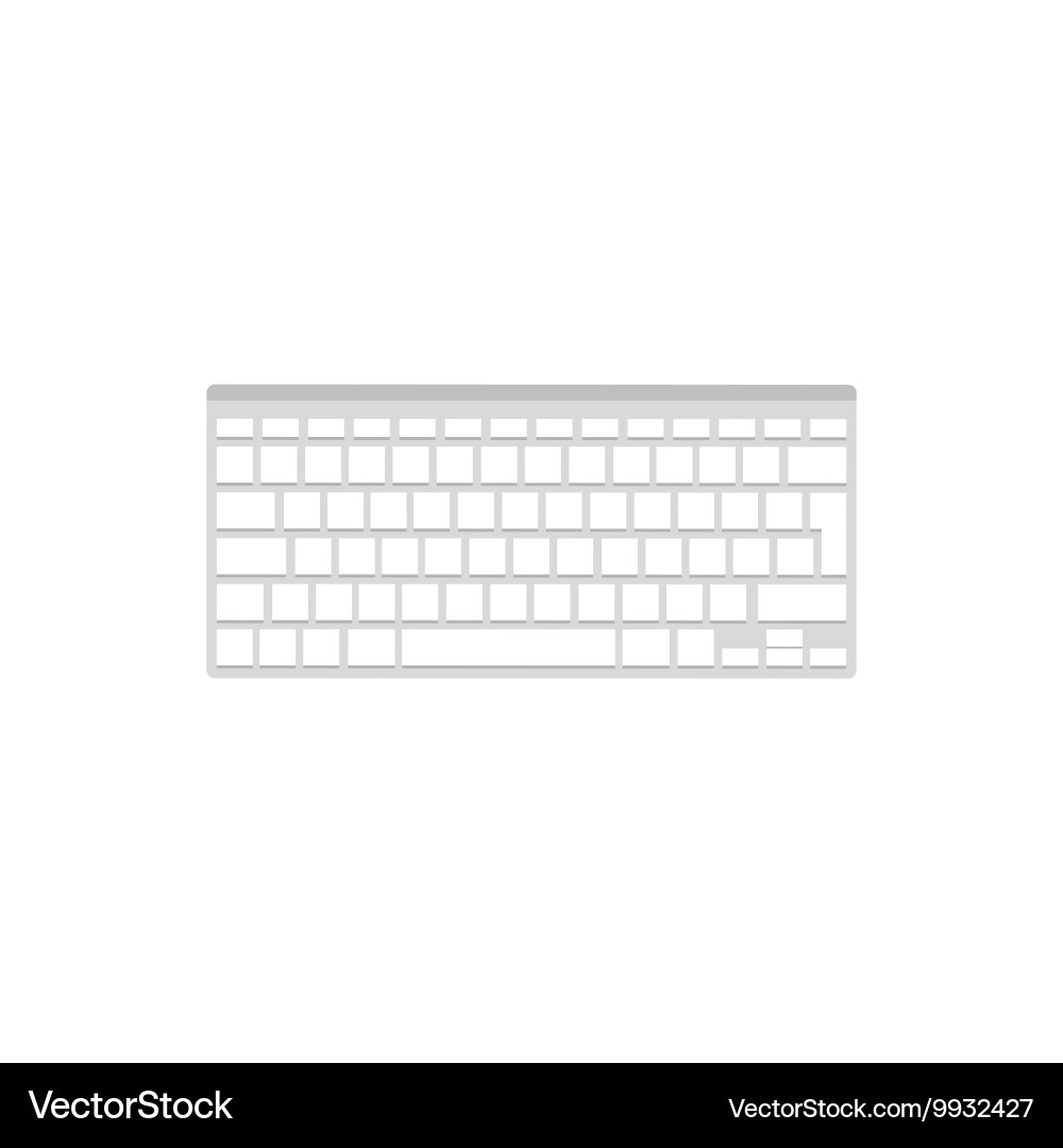 Computer keyboard in a flat style typing vector image