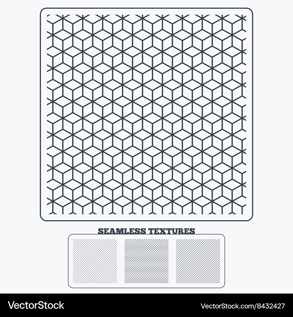 Cubes dashed diagonal lines seamless textures Vector Image