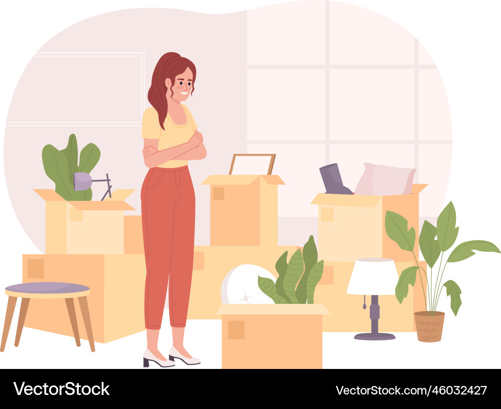 Decluttering and organizing boxes before moving Decluttering and organizing boxes before moving vector image