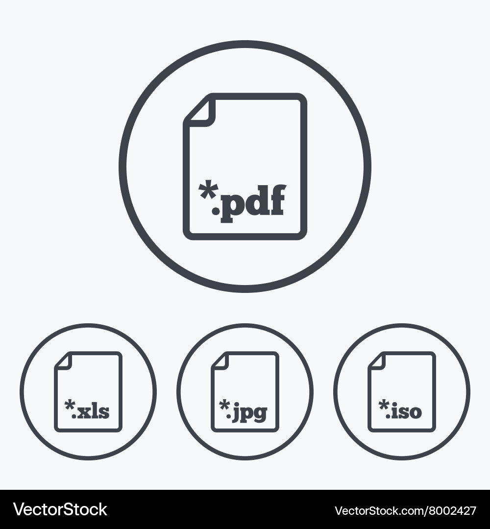 Document signs file extensions symbols Vector Image