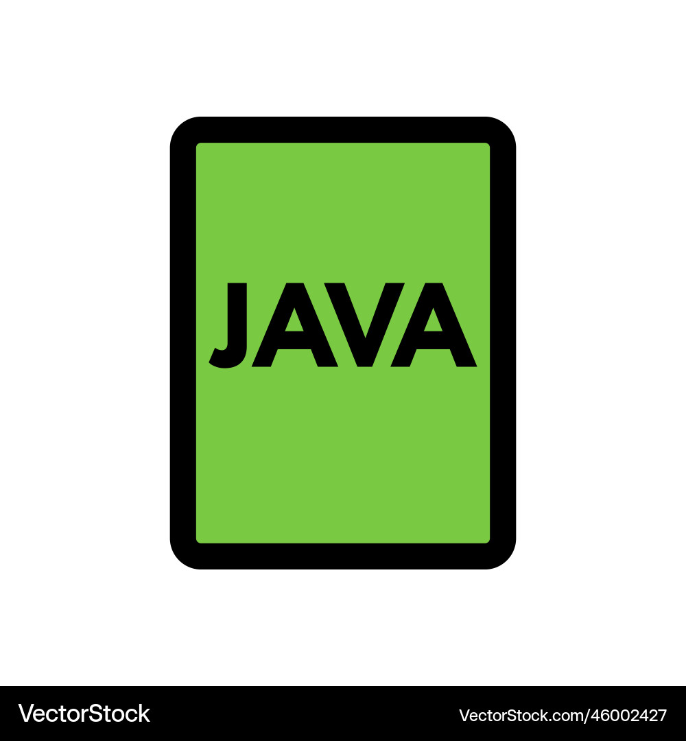 Java file icon line isolated on white background Vector Image