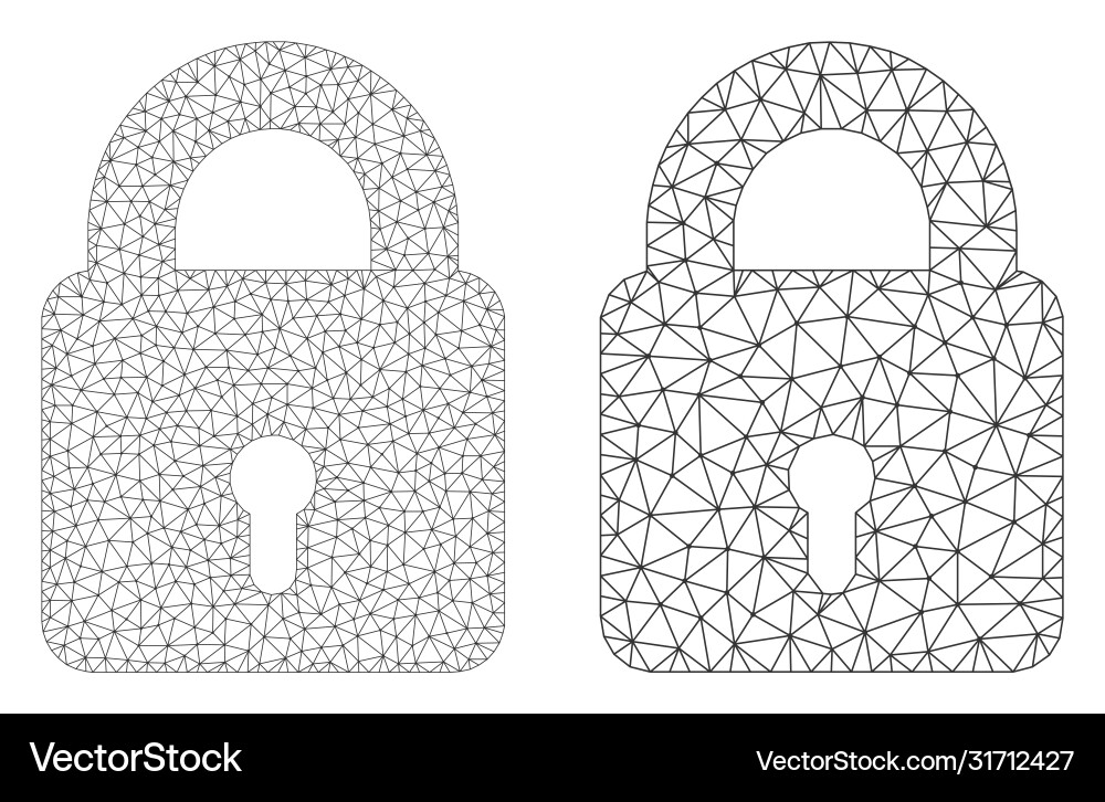 Lock icon - triangular mesh Lock icon - triangular mesh vector image