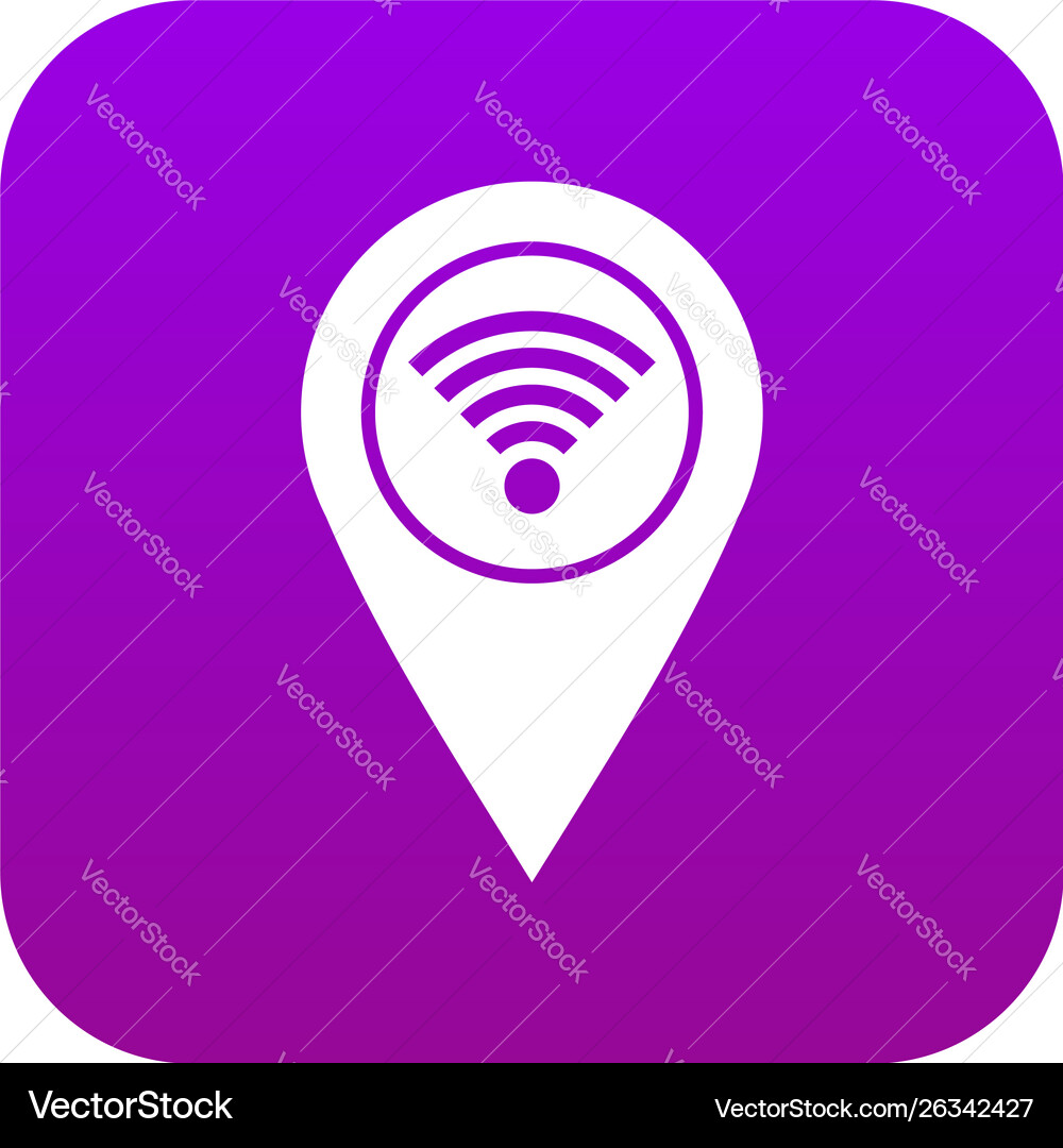Map pin pointer with wi fi symbol icon digital Map pin pointer with wi fi symbol icon digital vector image