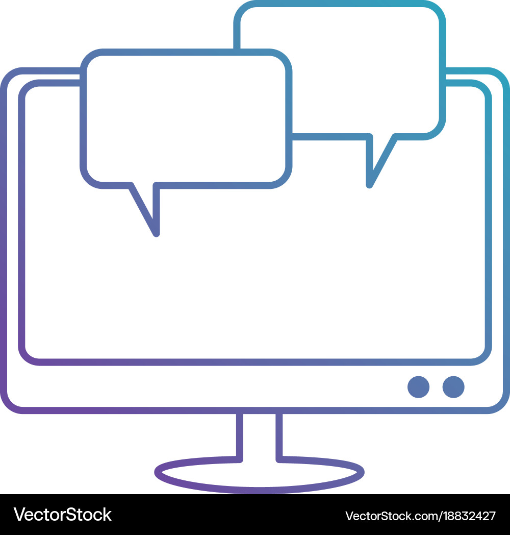 Monitor computer with speech bubbles vector image