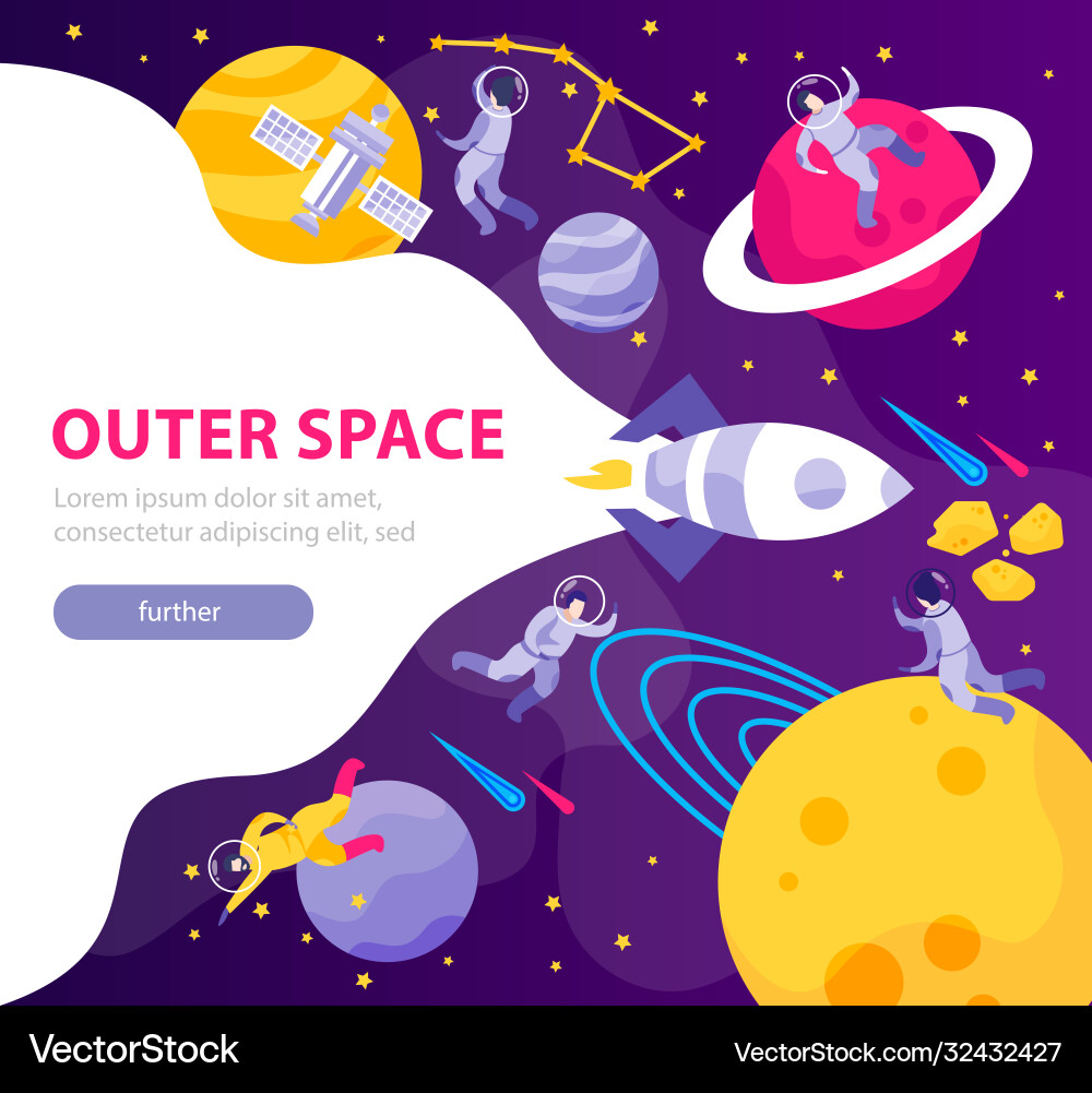 Outer space square background vector image