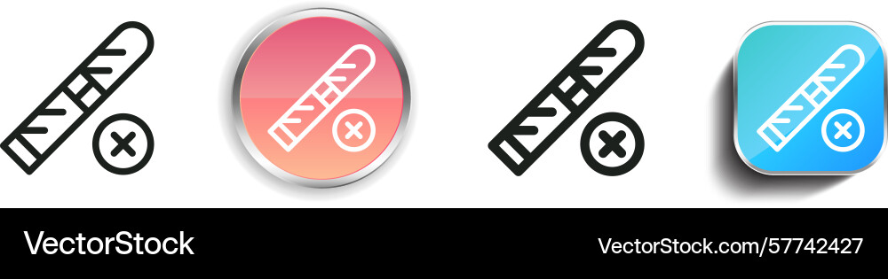 Quit smoking icon thin linear regular and button Quit smoking icon thin linear regular and button vector image