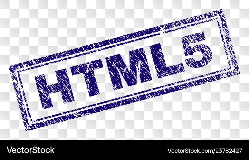 Scratched html5 rectangle stamp vector image