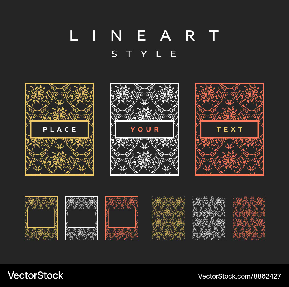 Set of design elements labels and frames Vector Image