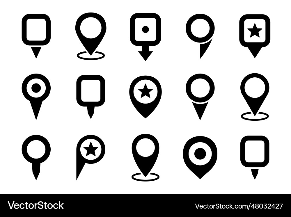 Set von Orts-Pin Pointer-Symbol in einem flachen Design Set von Orts-Pin Pointer-Symbol in einem flachen Design vektorbild
