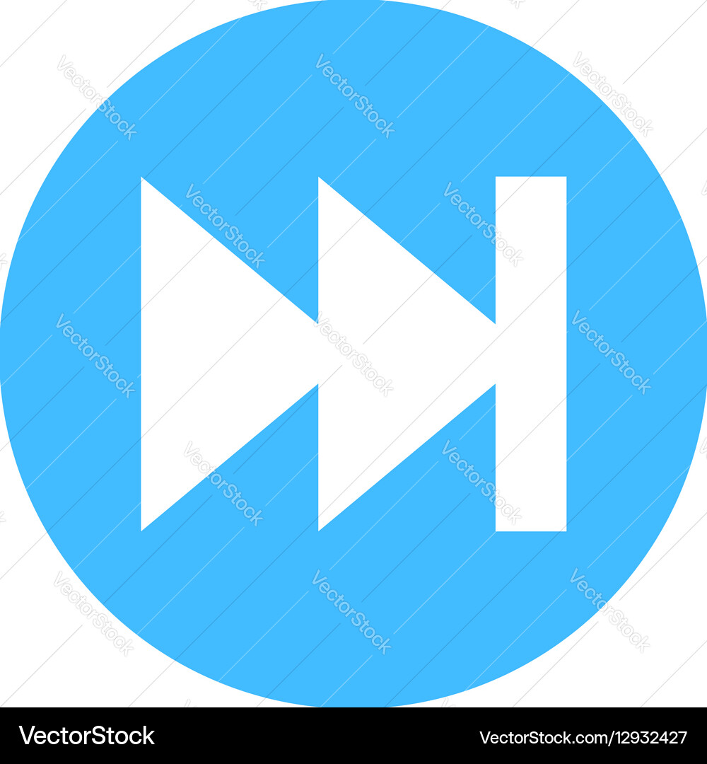 Skip Arrow Button Circle Icon vector image