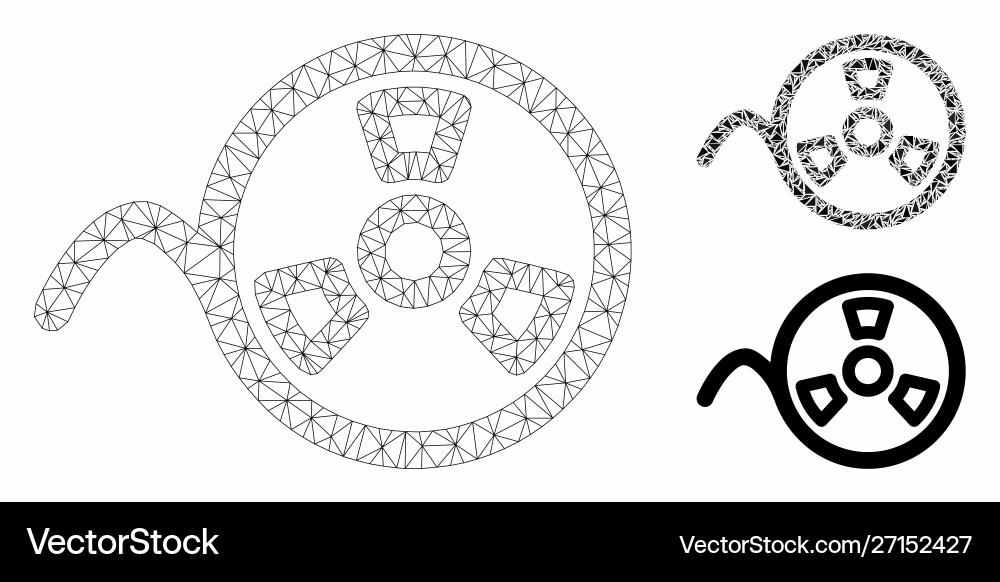 Tape reel mesh network model and triangle Tape reel mesh network model and triangle vector image
