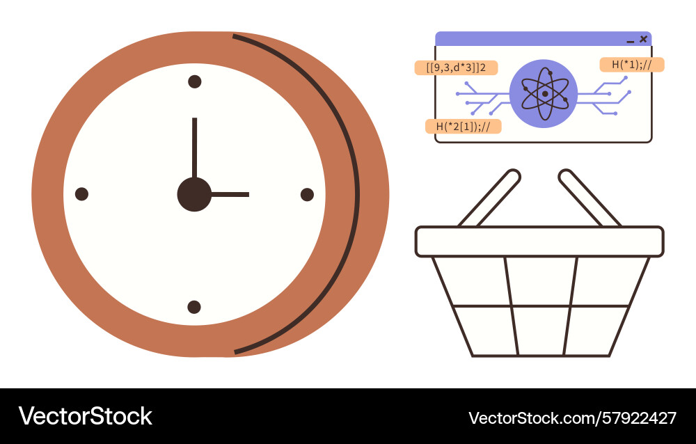 Time management and technology integration Vector Image