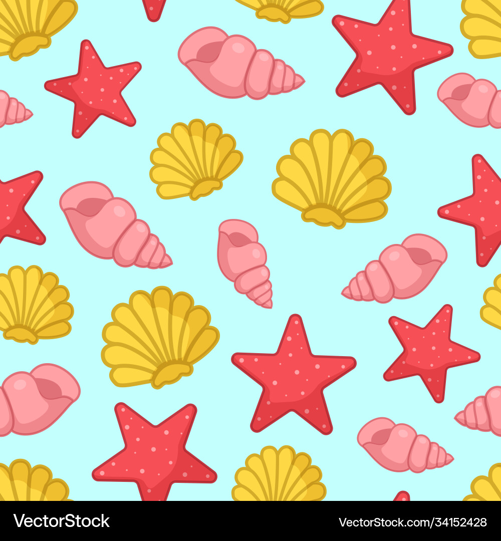 Aquatic Shell Pattern Vector Image