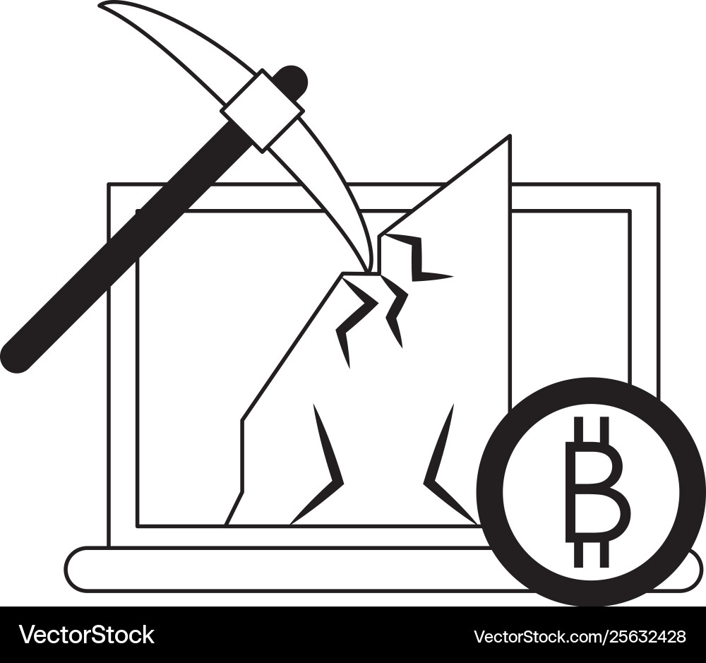 Bitcoin cryptocurrency money symbols in black Bitcoin cryptocurrency money symbols in black vector image