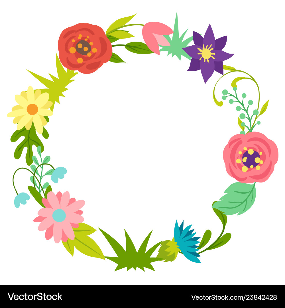 Frame with spring flowers vector image