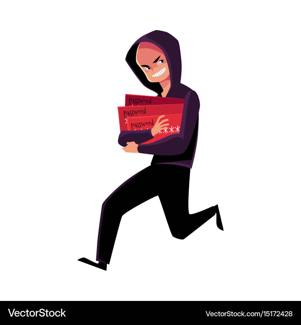 Hacker Running with Credit Card vector image