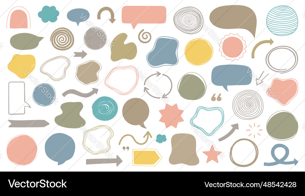Hand drawn shapes Royalty Free Vector Image - VectorStock