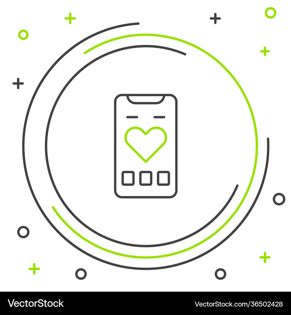 Line smartphone with heart rate monitor function Line smartphone with heart rate monitor function vector image