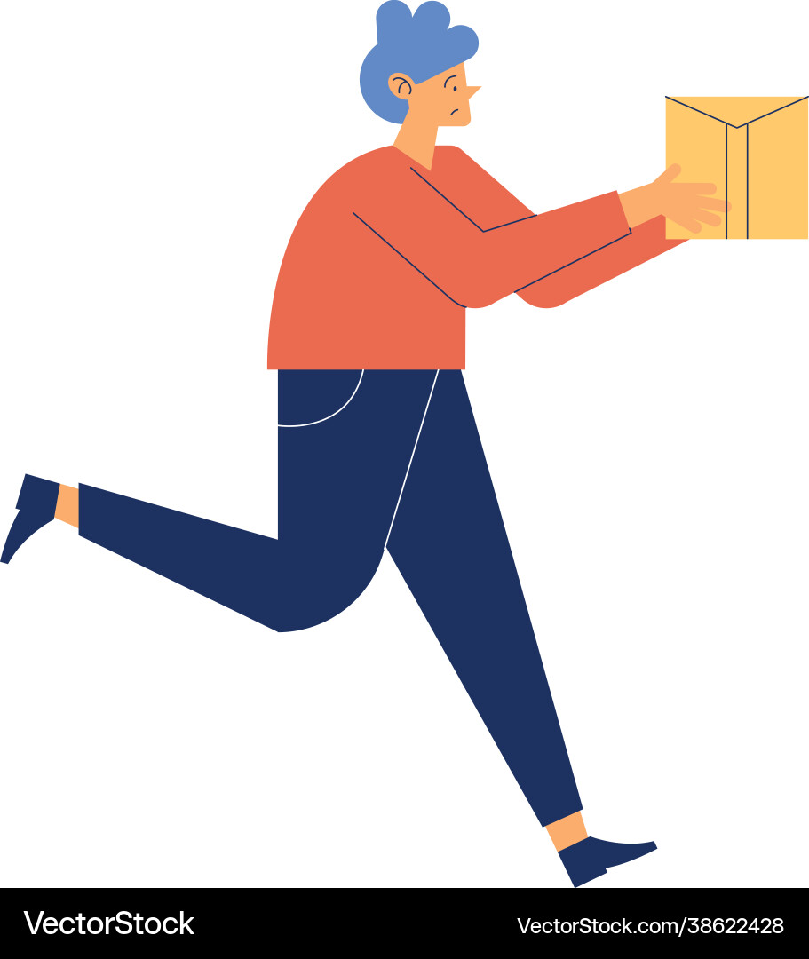 Man running with envelope Vector Image