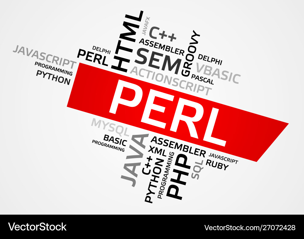 Perl Word Cloud - Programming vector image