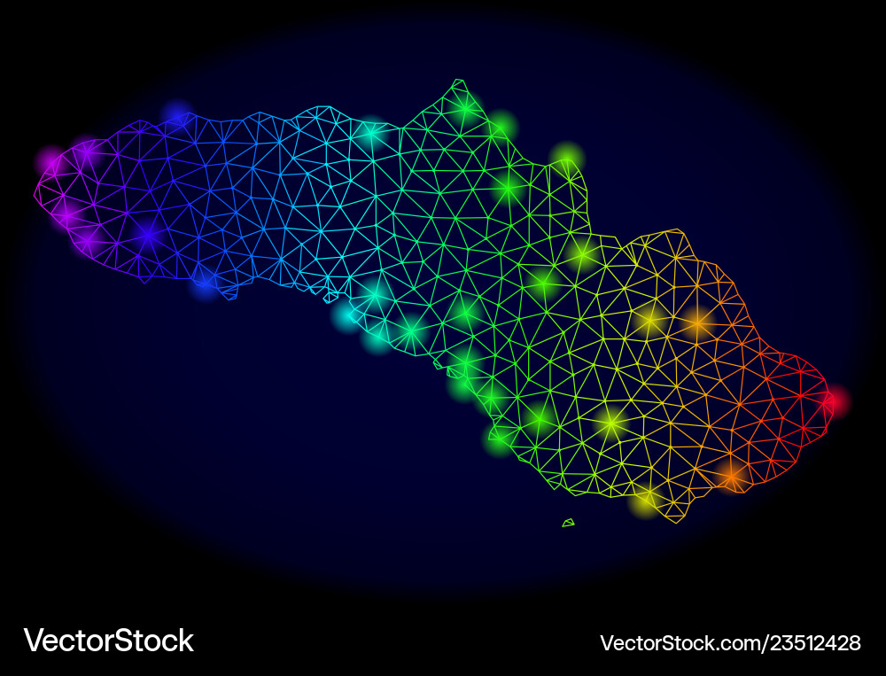 Polygonal network color mesh map of sumba island Polygonal network color mesh map of sumba island vector image