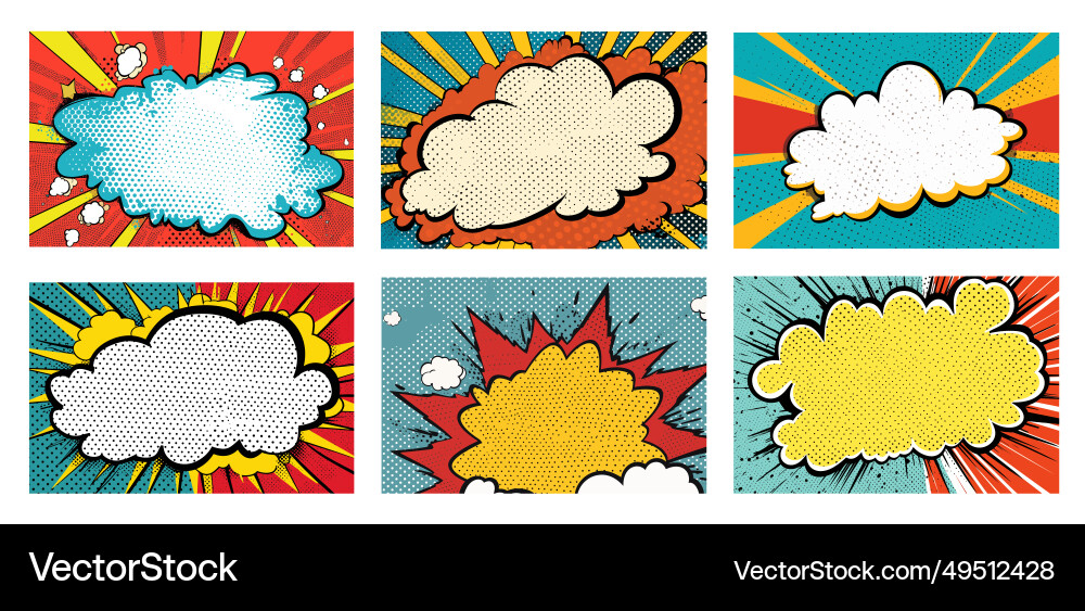 Pop-art backdrop set for social banner or card Pop-art backdrop set for social banner or card vector image