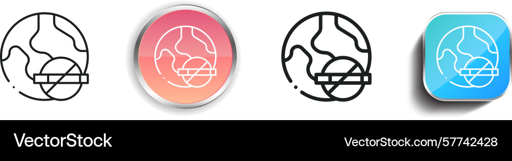 Quit smoking icon thin linear regular and button vector image