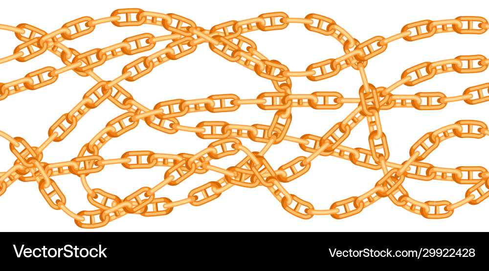 Seamless pattern with golden chains Seamless pattern with golden chains vector image